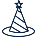 Star-topped party hat icon